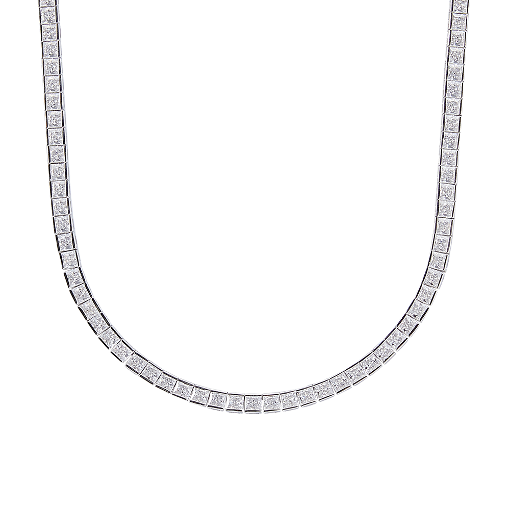Square Tennis Chain Necklace
